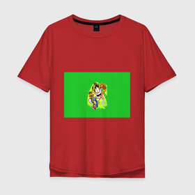 Мужская футболка хлопок Oversize с принтом CRASH BANDICOOT в Тюмени, 100% хлопок | свободный крой, круглый ворот, “спинка” длиннее передней части | crash bandicoot | детская игра | детям | джунгли | игра | компьютерная игра | краш | краш бандикут | крэш | крэш бандикут | лиса | ребенку | рыжая лиса