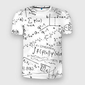 Мужская футболка 3D Slim с принтом мама,я математик в Кировске, 100% полиэстер с улучшенными характеристиками | приталенный силуэт, круглая горловина, широкие плечи, сужается к линии бедра | Тематика изображения на принте: математика | надписи | прикол | принт | формулы