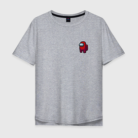 Мужская футболка хлопок Oversize с принтом Among Us в Курске, 100% хлопок | свободный крой, круглый ворот, “спинка” длиннее передней части | игры | минимализм | фан арт