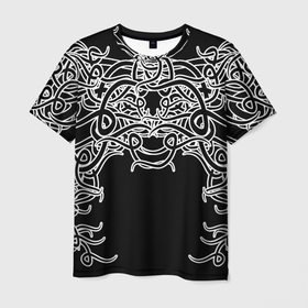 Мужская футболка 3D с принтом Фэнтези мотылёк в Петрозаводске, 100% полиэфир | прямой крой, круглый вырез горловины, длина до линии бедер | бабочка | игры | мотылек | орнамент | плетение | растительность | рок | татуировка | узор | фэнтези | черное | этническое