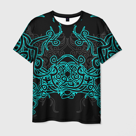Мужская футболка 3D с принтом Узоры магия в Курске, 100% полиэфир | прямой крой, круглый вырез горловины, длина до линии бедер | игры | орнамент | плетение | растительность | рок | татуировка | узор | фэнтези | черное | этническое