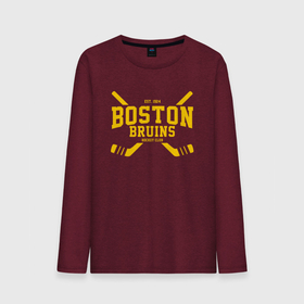 Мужской лонгслив хлопок с принтом Boston Bruins в Тюмени, 100% хлопок |  | boston | boston bruins | bruins | hockey | nhl | usa | бостон | бостон брюинз | нхл | спорт | сша | хоккей | шайба