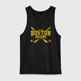 Мужская майка хлопок с принтом Boston Bruins в Екатеринбурге, 100% хлопок |  | boston | boston bruins | bruins | hockey | nhl | usa | бостон | бостон брюинз | нхл | спорт | сша | хоккей | шайба