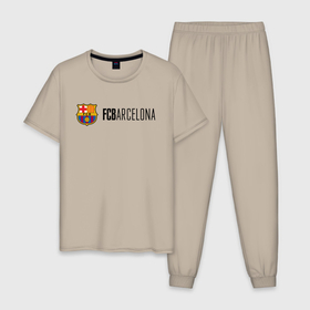 Мужская пижама хлопок с принтом Barcelona FC в Курске, 100% хлопок | брюки и футболка прямого кроя, без карманов, на брюках мягкая резинка на поясе и по низу штанин
 | barca | barcelona | club | fc | leo messi | soccer | spanish | барса | барселона | испанский | клуб | лео месси | фк | футбол | футбольный