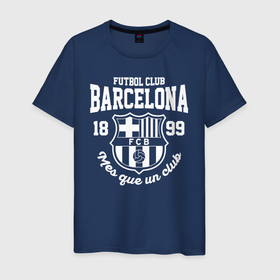 Мужская футболка хлопок с принтом Barcelona FC , 100% хлопок | прямой крой, круглый вырез горловины, длина до линии бедер, слегка спущенное плечо. | barca | barcelona | club | fc | leo messi | soccer | spanish | барса | барселона | испанский | клуб | лео месси | фк | футбол | футбольный