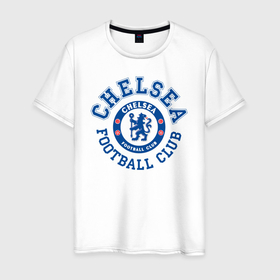 Мужская футболка хлопок с принтом Chelsea FC в Белгороде, 100% хлопок | прямой крой, круглый вырез горловины, длина до линии бедер, слегка спущенное плечо. | blue | chelsea | club | english | fc | football | london | retirees | soccer | английский | клуб | лондон | пенсионеры | синие | фк | футбол | футбольный | челси