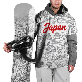 Накидка на куртку 3D с принтом Япония | Страна Восходящего Солнца (Z) , 100% полиэстер |  | japan | асихара но накацукуни | государство япония | ниппон | нихон | ооясимагуни | страна восходящего солнца | традиции | традиция | япония