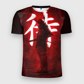 Мужская футболка 3D спортивная с принтом NEON SAMURAI , 100% полиэстер с улучшенными характеристиками | приталенный силуэт, круглая горловина, широкие плечи, сужается к линии бедра | катана | красное | неон | неоновый самурай | самурай | стиль | тренд | япония