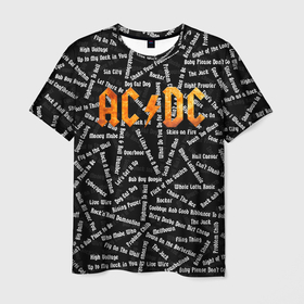 Мужская футболка 3D с принтом AC DC песни паттерн в Курске, 100% полиэфир | прямой крой, круглый вырез горловины, длина до линии бедер | ac dc | acdc | rock | ангус янг | ас дс | асдс | блюз рок | крис слэйд | музыка | рок | рок н ролл | стиви янг | хард рок | эй си ди си | эксл роуз