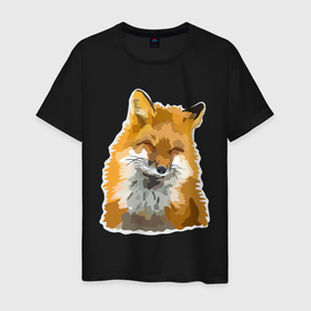 Мужская футболка хлопок с принтом Лиса в Кировске, 100% хлопок | прямой крой, круглый вырез горловины, длина до линии бедер, слегка спущенное плечо. | fox | lisa | красота | лиса | лисичка | плутовка | рыжая