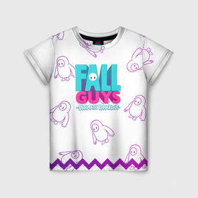 Детская футболка 3D с принтом Fall Guys узор в Кировске, 100% гипоаллергенный полиэфир | прямой крой, круглый вырез горловины, длина до линии бедер, чуть спущенное плечо, ткань немного тянется | 