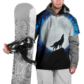 Накидка на куртку 3D с принтом Волк воющий на луну в Тюмени, 100% полиэстер |  | wolf | волк | волки | волчица | животные | одинокий волк