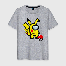 Мужская футболка хлопок с принтом Among us Pikachu and Pokeball в Курске, 100% хлопок | прямой крой, круглый вырез горловины, длина до линии бедер, слегка спущенное плечо. | among us | baby | impostor | kawaii | pika pika | pikachu | pokemon go | there is impostor | амонг ас | девочкам | детям | космические | космонавты | малыш | мальчикам | персонажи | пика пика | пикачу | покемон | предатель среди нас |