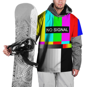 Накидка на куртку 3D с принтом NO SIGNAL в Белгороде, 100% полиэстер |  | no signal | не работает | нет сигнала | полосы | профилактика | радуга
