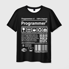 Мужская футболка 3D с принтом Programmer в Санкт-Петербурге, 100% полиэфир | прямой крой, круглый вырез горловины, длина до линии бедер | google | javascript | joma | tech | инженер | информатика | код | кодирование | программирование | программист | разработка | разработчик | технология