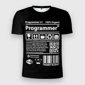 Мужская футболка 3D Slim с принтом Programmer в Екатеринбурге, 100% полиэстер с улучшенными характеристиками | приталенный силуэт, круглая горловина, широкие плечи, сужается к линии бедра | google | javascript | joma | tech | инженер | информатика | код | кодирование | программирование | программист | разработка | разработчик | технология