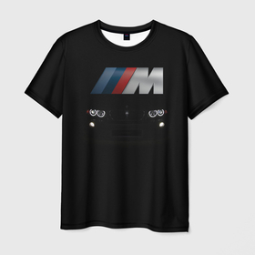 Мужская футболка 3D с принтом BMW M в Новосибирске, 100% полиэфир | прямой крой, круглый вырез горловины, длина до линии бедер | bmw | авто | автомобиль | бмв | логотип | марка | машина | надпись | текстура