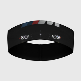 Повязка на голову 3D с принтом BMW M в Екатеринбурге,  |  | bmw | авто | автомобиль | бмв | логотип | марка | машина | надпись | текстура