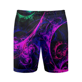 Мужские шорты спортивные с принтом GambaTR ,  |  | abstraction | colorful | dark | fractal | glow | patterns | shapes | tangled | texture | абстракция | запутанный | разноцветный | свечение | текстура | темный | узоры | формы | фрактал