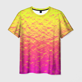Мужская футболка 3D с принтом Яркий закат в Екатеринбурге, 100% полиэфир | прямой крой, круглый вырез горловины, длина до линии бедер | abstraction | casual | gradient | hot | yellow | абстракция | блестящий | блики | вода | волны | градиент | закат | золотистый | краска | красочный | небеса | неоновый | облака | пастельный | пляж | рассвет | сияние