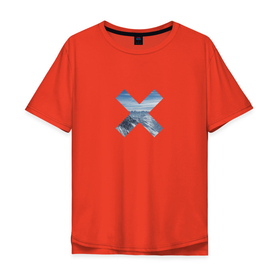 Мужская футболка хлопок Oversize с принтом Snowy mountains в Курске, 100% хлопок | свободный крой, круглый ворот, “спинка” длиннее передней части | cross | альпы | вершина | горы | зима | икс | крест | пейзаж | природа | снег