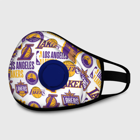 Маска из неопрена с принтом LAKERS LOGO в Петрозаводске, неопрен 100% | Форма огибающая нос. Резинки для ушей с дополнительной резинкой на затылке. Клапан для выдоха для активного дыхания при занятиях спортом. Эластичный материал маски и окантовки для лучшего растяжения и прилегания маски.  | 24 lakers | kobe bryant | lakers | los angeles lakers | баскетбол. | коби брайант | лос анджелес лейкерс | лосанджелес лейкерс