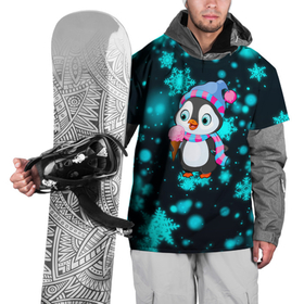 Накидка на куртку 3D с принтом Новогодний пингвин в Новосибирске, 100% полиэстер |  | 2021 | new year | бык | год быка | девочка | дед мороз | детям | дочке | мальчик | модная | модный | мороженое | новогодний дизайн | новогодний пингвин | новогодняя | новый год | пенгвин | пингвин | пингвины
