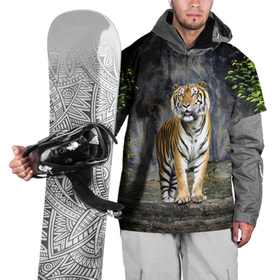 Накидка на куртку 3D с принтом ТИГР В ЛЕСУ , 100% полиэстер |  | Тематика изображения на принте: tiger | амурский | бенгальский | в зоопарке | в лесу | дикий | кошка | крупная | полосатый | тигр | тигренок | тигрица