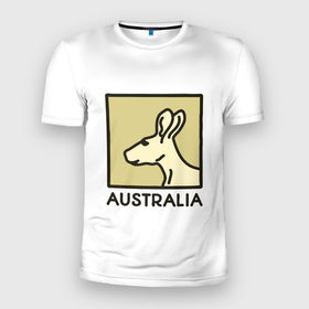 Мужская футболка 3D спортивная с принтом Australia в Петрозаводске, 100% полиэстер с улучшенными характеристиками | приталенный силуэт, круглая горловина, широкие плечи, сужается к линии бедра | Тематика изображения на принте: australia | австралия | животные | кенгуру | страны