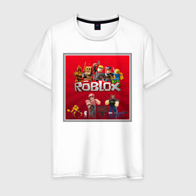 Мужская футболка хлопок с принтом Roblox в Белгороде, 100% хлопок | прямой крой, круглый вырез горловины, длина до линии бедер, слегка спущенное плечо. | roblox | studio | игра | игрок | игроман | купить | роблокс
