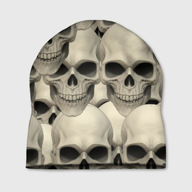Шапка 3D с принтом Черепа (5 вариант) в Курске, 100% полиэстер | универсальный размер, печать по всей поверхности изделия | кости | популярные иллюстрации | скелеты | черепа
