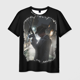 Мужская футболка 3D с принтом MAFIA в Кировске, 100% полиэфир | прямой крой, круглый вырез горловины, длина до линии бедер | гангстер | игра мафия | мафия | мафия 2 | ретро гангстер | человек в строгом костюме | человек с оружием