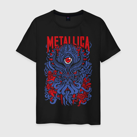 Мужская футболка хлопок с принтом Metallica в Новосибирске, 100% хлопок | прямой крой, круглый вырез горловины, длина до линии бедер, слегка спущенное плечо. | american | heavy metal | los angeles | metal band | metallica | music | thrash metal | американская | лос анджелес | метал группа | металлика | музыка | трэш метал | трэш металл | хеви метал