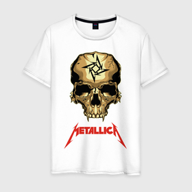 Мужская футболка хлопок с принтом Metallica в Екатеринбурге, 100% хлопок | прямой крой, круглый вырез горловины, длина до линии бедер, слегка спущенное плечо. | american | heavy metal | los angeles | metal band | metallica | music | thrash metal | американская | лос анджелес | метал группа | металлика | музыка | трэш метал | трэш металл | хеви метал