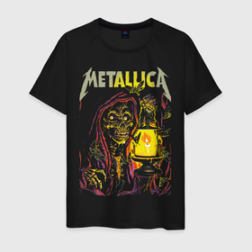Мужская футболка хлопок с принтом Metallica в Курске, 100% хлопок | прямой крой, круглый вырез горловины, длина до линии бедер, слегка спущенное плечо. | american | heavy metal | los angeles | metal band | metallica | music | thrash metal | американская | лос анджелес | метал группа | металлика | музыка | трэш метал | трэш металл | хеви метал