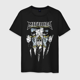 Мужская футболка хлопок с принтом Metallica в Белгороде, 100% хлопок | прямой крой, круглый вырез горловины, длина до линии бедер, слегка спущенное плечо. | american | heavy metal | los angeles | metal band | metallica | music | thrash metal | американская | лос анджелес | метал группа | металлика | музыка | трэш метал | трэш металл | хеви метал