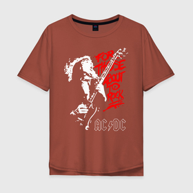 Мужская футболка хлопок Oversize с принтом AC DC в Екатеринбурге, 100% хлопок | свободный крой, круглый ворот, “спинка” длиннее передней части | ac dc | australian | hard rock | music | rock | rock band | rocknroll | sydney | австралийская | музыка | рок | рок группа | рок н ролл | сидней | хард рок