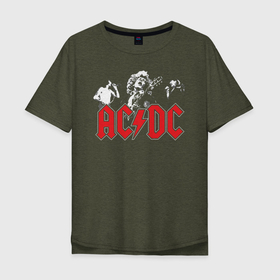Мужская футболка хлопок Oversize с принтом AC DC в Екатеринбурге, 100% хлопок | свободный крой, круглый ворот, “спинка” длиннее передней части | Тематика изображения на принте: ac dc | australian | hard rock | music | rock | rock band | rocknroll | sydney | австралийская | музыка | рок | рок группа | рок н ролл | сидней | хард рок