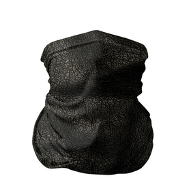 Бандана-труба 3D с принтом Черная кожа в Новосибирске, 100% полиэстер, ткань с особыми свойствами — Activecool | плотность 150‒180 г/м2; хорошо тянется, но сохраняет форму | кожа | кожанка | косуха | рельеф | складки | текстура | черный