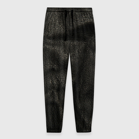 Мужские брюки 3D с принтом Черная кожа , 100% полиэстер | манжеты по низу, эластичный пояс регулируется шнурком, по бокам два кармана без застежек, внутренняя часть кармана из мелкой сетки | кожа | кожанка | косуха | рельеф | складки | текстура | черный