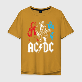 Мужская футболка хлопок Oversize с принтом AC DC в Екатеринбурге, 100% хлопок | свободный крой, круглый ворот, “спинка” длиннее передней части | ac dc | australian | hard rock | music | rock | rock band | rocknroll | sydney | австралийская | музыка | рок | рок группа | рок н ролл | сидней | хард рок