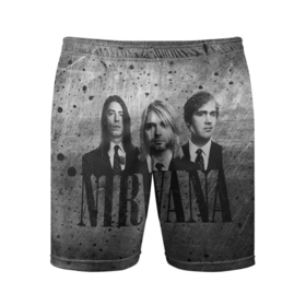 Мужские шорты спортивные с принтом Нирвана в Тюмени,  |  | kurt cobain | nirvana | rock | курт кобейн | нирвана | рок