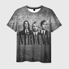 Мужская футболка 3D с принтом Нирвана в Петрозаводске, 100% полиэфир | прямой крой, круглый вырез горловины, длина до линии бедер | kurt cobain | nirvana | rock | курт кобейн | нирвана | рок