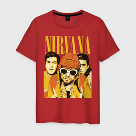 Мужская футболка хлопок с принтом Nirvana в Кировске, 100% хлопок | прямой крой, круглый вырез горловины, длина до линии бедер, слегка спущенное плечо. | alternative rock | american | grunge | music | nirvana | rock | rock band | usa | альтернативный рок | американская | гранж | музыка | рок | рок группа | сша