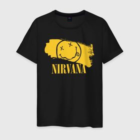 Мужская футболка хлопок с принтом Nirvana , 100% хлопок | прямой крой, круглый вырез горловины, длина до линии бедер, слегка спущенное плечо. | alternative rock | american | grunge | music | nirvana | rock | rock band | usa | альтернативный рок | американская | гранж | музыка | рок | рок группа | сша