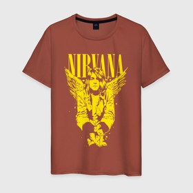 Мужская футболка хлопок с принтом NIRVANA , 100% хлопок | прямой крой, круглый вырез горловины, длина до линии бедер, слегка спущенное плечо. | nirvana | nirvana smells like | rock | teen spirit | курт кобейн | нирвана | песни | рок.