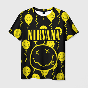 Мужская футболка 3D с принтом NIRVANA в Петрозаводске, 100% полиэфир | прямой крой, круглый вырез горловины, длина до линии бедер | nirvana | nirvana smells like | rock | teen spirit | курт кобейн | нирвана | песни | рок.