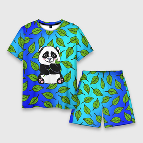 Мужской костюм с шортами 3D с принтом Панда в Кировске,  |  | Тематика изображения на принте: baby | bear | kawaii | teddy | бамбук | ветки | животные | игрушка | каваи | китай | коала | листья | малыш | медведь | медвежата | медвежонок | мультяшный | панда | пандочка | плюшевый | подарок | природа | пушистый