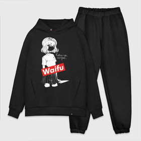 Мужской костюм хлопок OVERSIZE с принтом Waifu ,  |  | anime | cartoon | girl | japanese | softcore | tv series | waifu | аниме | девочка | мультфильм | сериал | японский