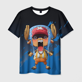 Мужская футболка 3D с принтом One Piece. Тони Чоппер в Тюмени, 100% полиэфир | прямой крой, круглый вырез горловины, длина до линии бедер | one piece | аниме | обезьяна д. луффи | олень | тони | тони чоппер